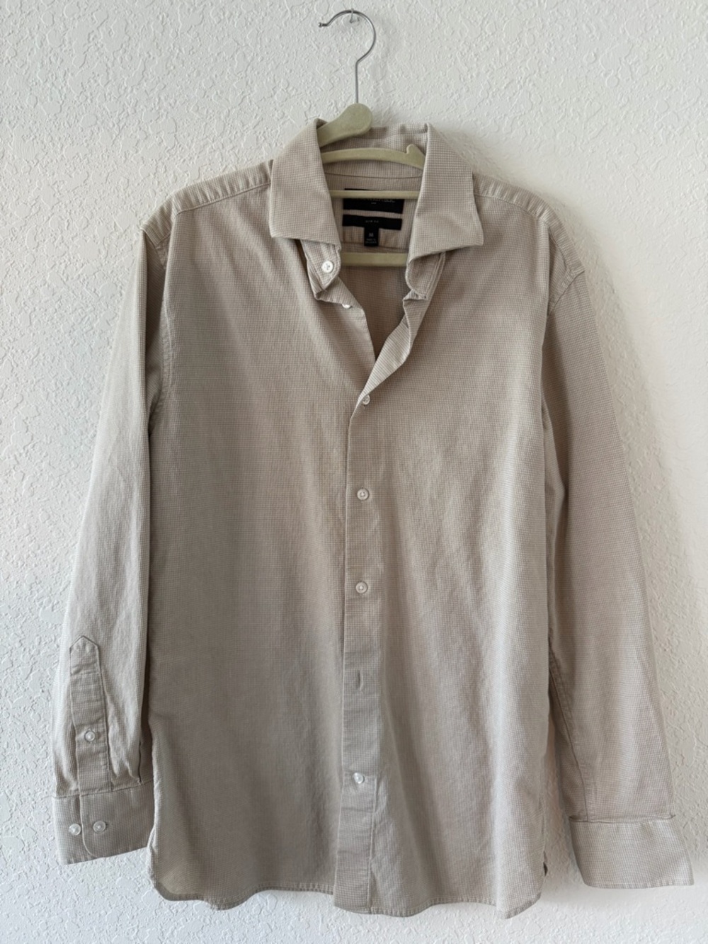 Banana Republic Men's Taupe Long-Sleeve Button-Down Shirt